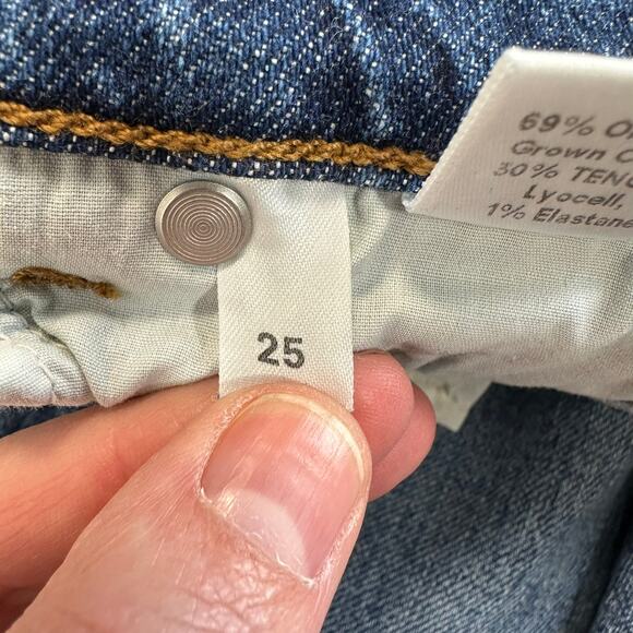 Reformation Liza High Rise Straight Cropped Jeans Laguna Size 25 - Picture 10 of 16